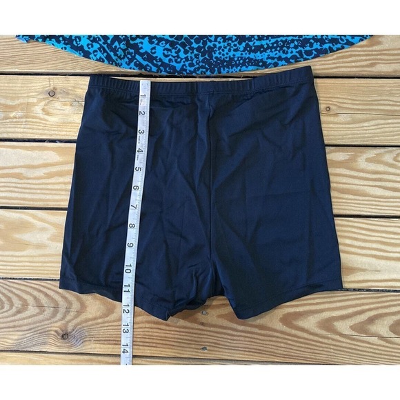 NEW Kim Gravel Smocked Bandeau & Shorts Swimsuit Set 8 Women’s Blue Black - Picture 6 of 11